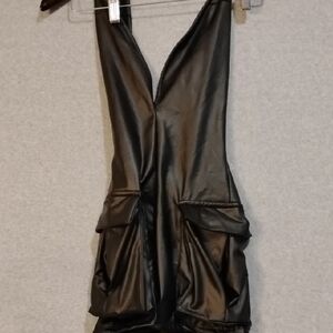 Black Women's Faux Jumpsuit